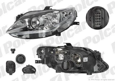 Фара основная левая H7, PY21W, W5W Polcar 6732094E