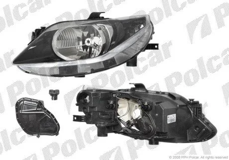 Фара основная правая H4, PY21W, W5W Polcar 673210-E