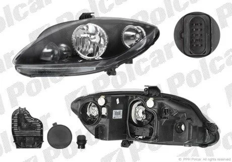 Фара основная левая H1, H7 Polcar 6755093E