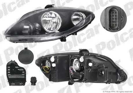 Фара основная левая H1, H7 Polcar 6755096E
