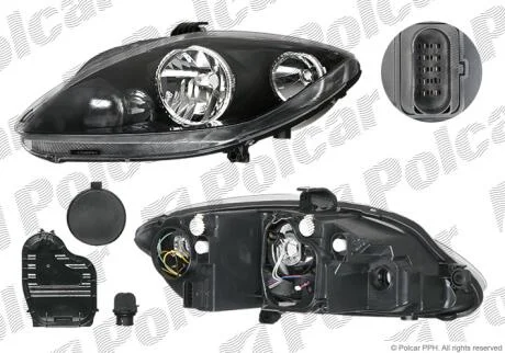 Фара основная левая H1, H7 Polcar 6755097E