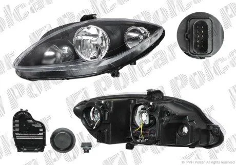 Фара основная правая H1, H7, PY21W, W5W Polcar 6755100E