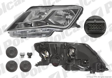 Фара основная правая H7, P21W, PY21W, W5W Polcar 67B210-E