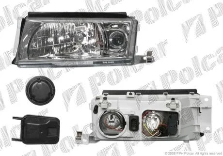 Фара основна ліва H3, H4, W5W Polcar 6921090E