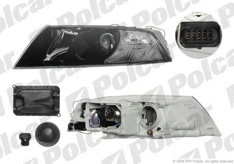 Фара основная левая H1, H7 Polcar 6922094E