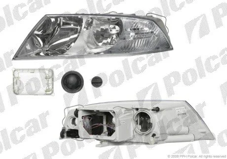 Фара основная правая H1, H7, PY21W, W5W Polcar 6922100E
