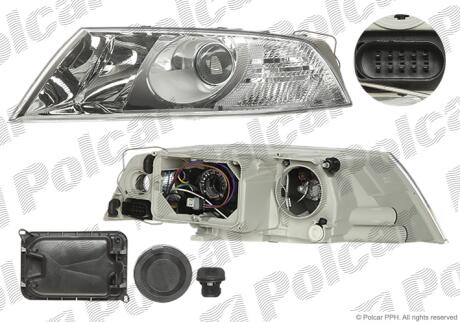 Фара основная правая D1S, H1, PY21W, W5W Polcar 6922102E