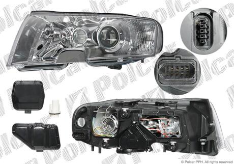 Фара основная левая D2S, H3, PY21W, W5W Polcar 6925091E
