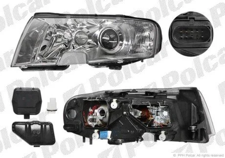 Фара основная левая H3, H7, PY21W, W5W Polcar 692509-E