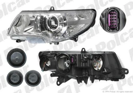 Фара основная левая H3, H7, W16W, W5W Polcar 692609-H