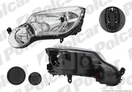 Фара основна ліва H4, H7, P13W Polcar 6935093E