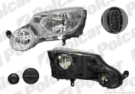 Фара основная левая H4, P13W, W5W Polcar 693509-E