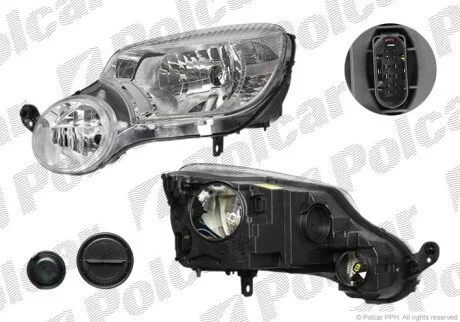 Фара основная левая H4, P13W, W5W Polcar 693509-U