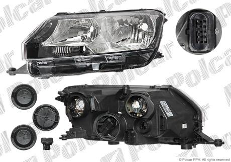 Фара основная правая H15, H7, PY21W, W5W Polcar 69B110-V
