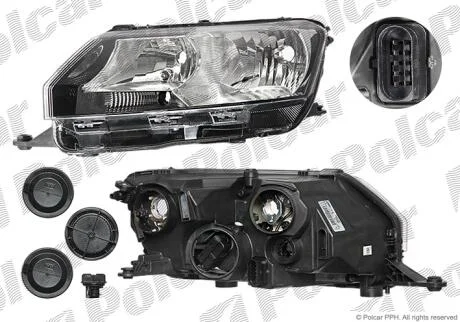 Фара основна права H15, H7, PY21W, W5W Polcar 69B110-V