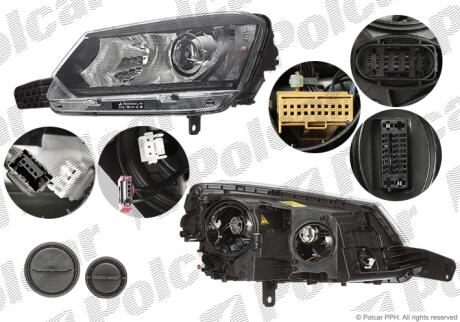 Фара основная левая D3S, H7, LED Polcar 69X1091UUA