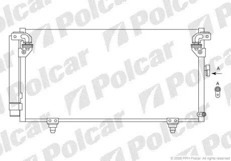 Радиатор кондиционера (Конденсатор) с осушителем Polcar 7208K8C1
