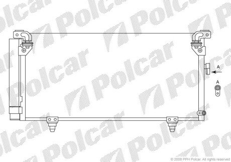 Радиатор кондиционера (Конденсатор) с осушителем Polcar 7208K8C2