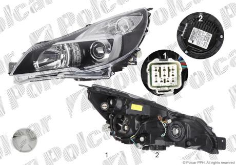 Фара основная левая D2S, HB3, W5W, WY21W Polcar 7209092E