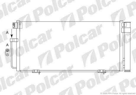 Радіатор кондиціонера (Конденсатор) з осушувачем Polcar 7213K8C1