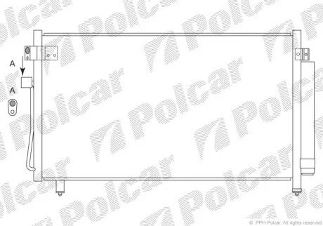 Радиатор кондиционера (Конденсатор) с осушителем Polcar 7241K82K