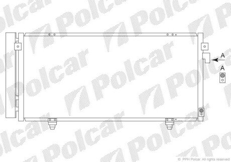 Радіатор кондиціонера (Конденсатор) з осушувачем Polcar 7242K8C1