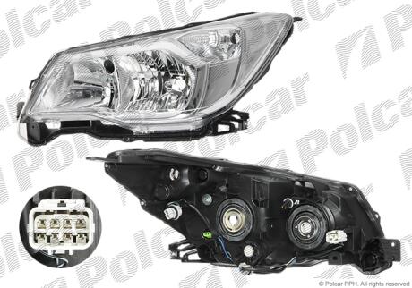 Фара основная левая H11, HB3, W5W, WY21W Polcar 72X109-EUA