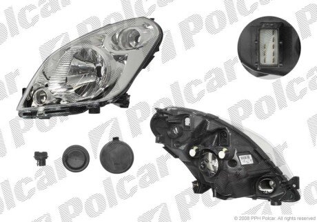 Фара основная правая H4 Polcar 740610-V
