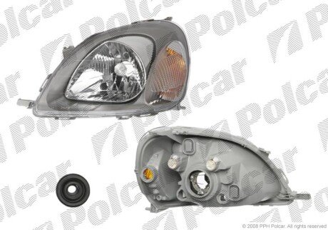 Фара основная левая H4, PY21W, W5W Polcar 810309-E