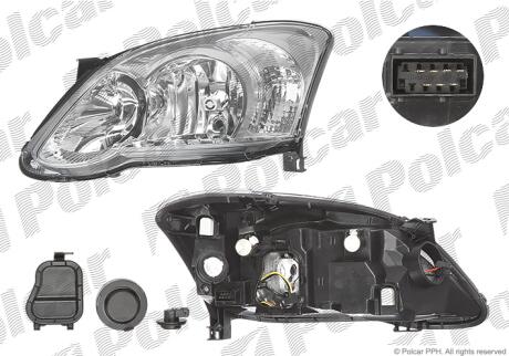 Фара основная левая H7, PY21W, W5W Polcar 8115093E