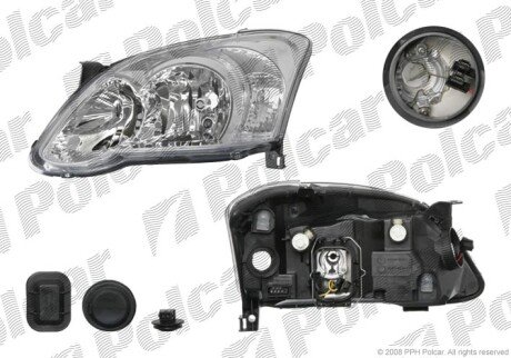 Фара основная левая H7, PY21W, W5W Polcar 811509-E