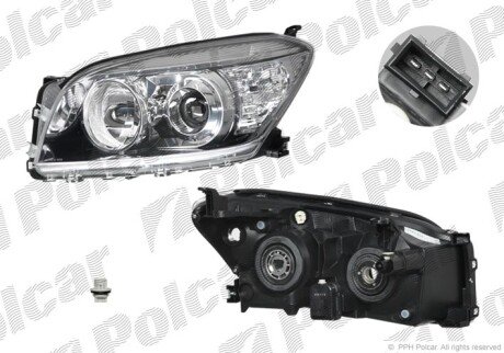 Фара основная левая H11, HB3, W5W, WY21W Polcar 8148090E