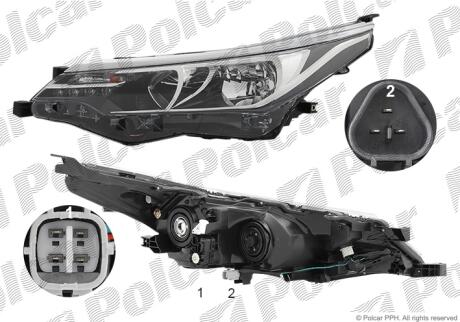 Фара основна ліва H11, HB3, LED, WY21W Polcar 81C409CE1UA