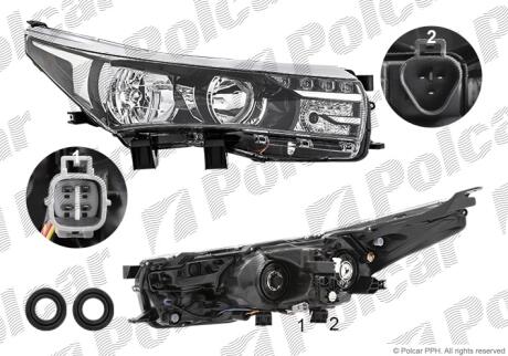 Фара основная правая H11, HB3, LED Polcar 81C410CE