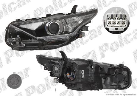 Фара основная левая HiR2, LED, WY21W Polcar 81C5091E