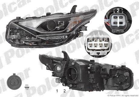Фара основна ліва LED, WY21W Polcar 81C509-V