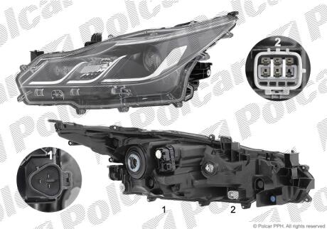 Фара основная левая HiR2, LED, WY21W Polcar 81C7093XUA