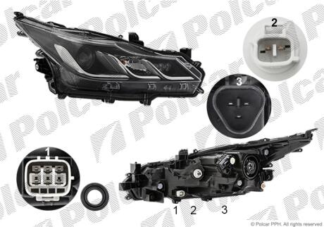 Фара основная правая HiR2, LED, WY21W Polcar 81C710CE