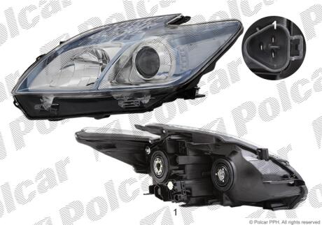 Фара основная левая H11, HB3, W5W Polcar 81H1094E