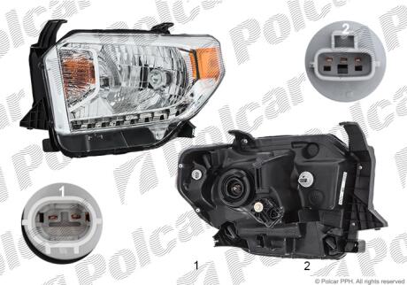 Фара основная правая HB2, PY27/7W, W5W Polcar 81P51010