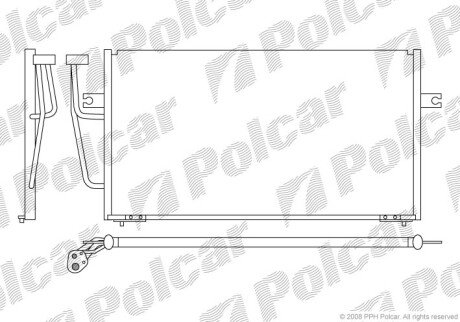 Радиатор кондиционера (Конденсатор) без осушителя Polcar 9040K8C1S