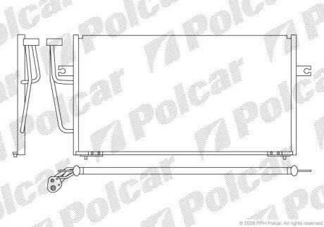 Радіатор кондиціонера (Конденсатор) без осушувача Polcar 9040K8C1S