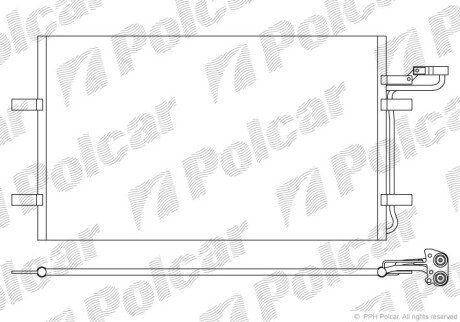 Радиатор кондиционера (Конденсатор) без осушителя Polcar 9042K8C2S