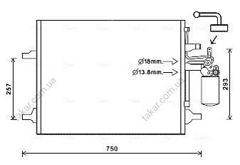 Радіатор кондиціонера (Конденсатор) з осушувачем Polcar 9062K8C1S (фото 1)
