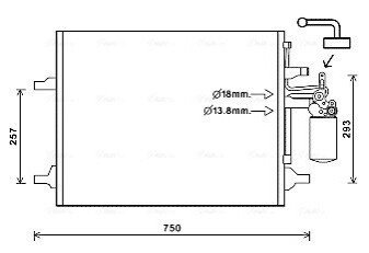 Радиатор кондиционера (Конденсатор) с осушителем Polcar 9062K8C1S