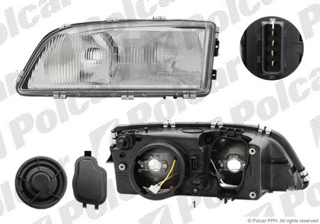 Фара основная правая H7, W5W Polcar 9070102E