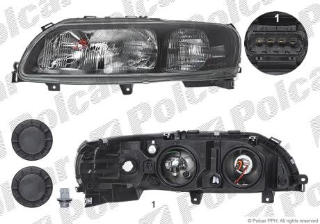 Фара основная левая H7, HB3 Polcar 9071092E
