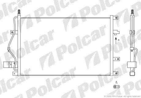 Радіатор кондиціонера (Конденсатор) без осушувача Polcar 9080K8C1S