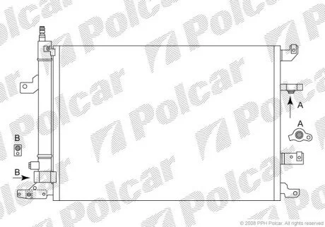 Радиатор кондиционера (Конденсатор) без осушителя Polcar 9080K8C2