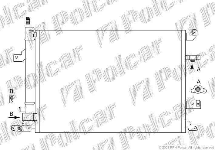 Радіатор кондиціонера (Конденсатор) з осушувачем Polcar 9080K8C2S (фото 1)